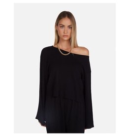 ML Rolando Crop LS Boat Neck