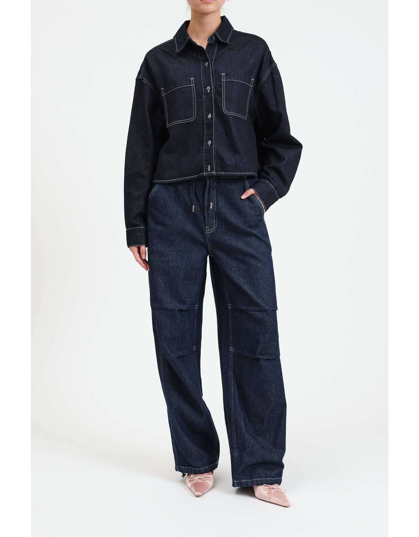 Daze Daze Editor Cropped Button Up