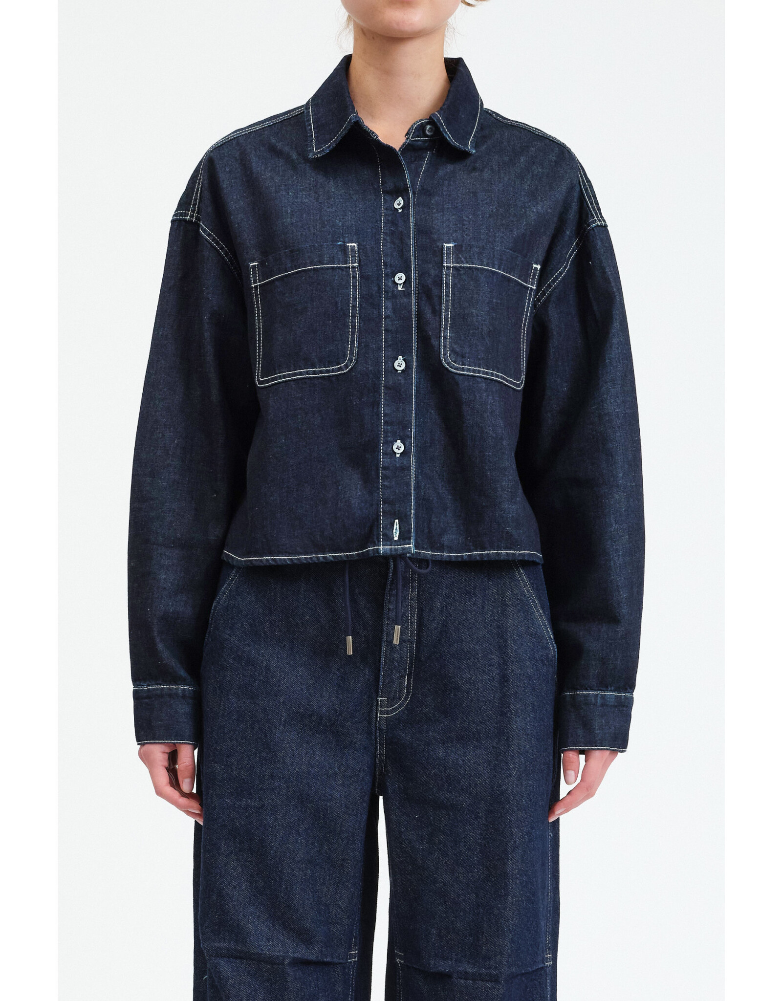 Daze Daze Editor Cropped Button Up