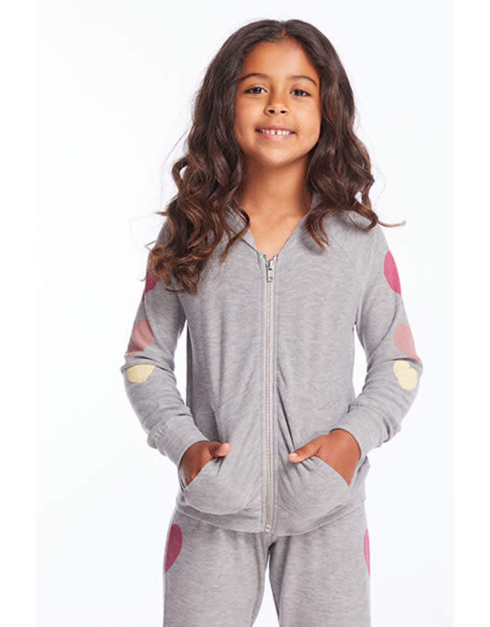 Chaser CHSR Multi Hearts Zip Up