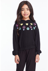 Chaser CHSR Girls Peace Shirred Hoodie