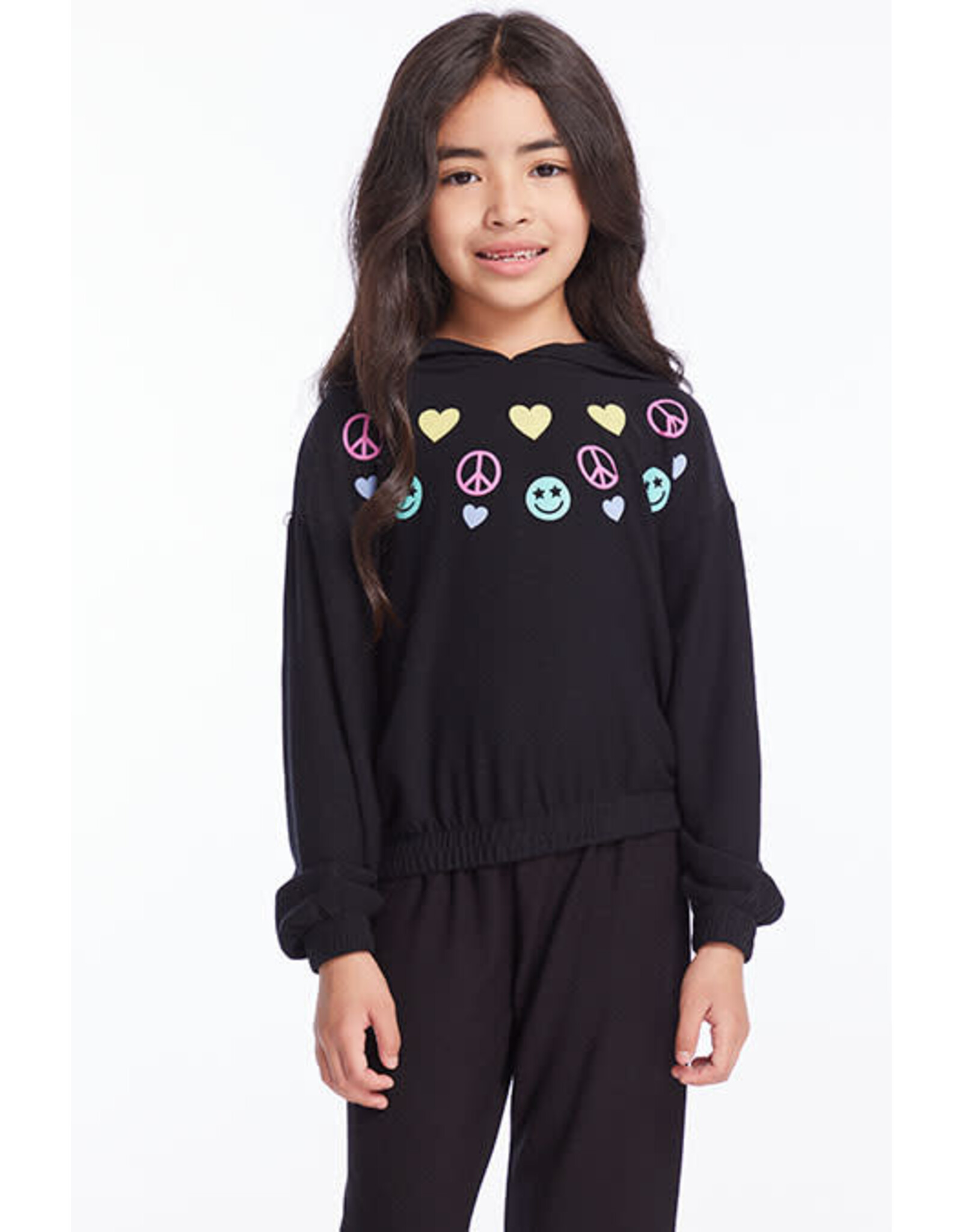 Chaser CHSR Girls Peace Shirred Hoodie