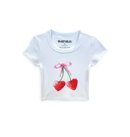KATIEJNYC KJ Girls Cherry Bow Tee