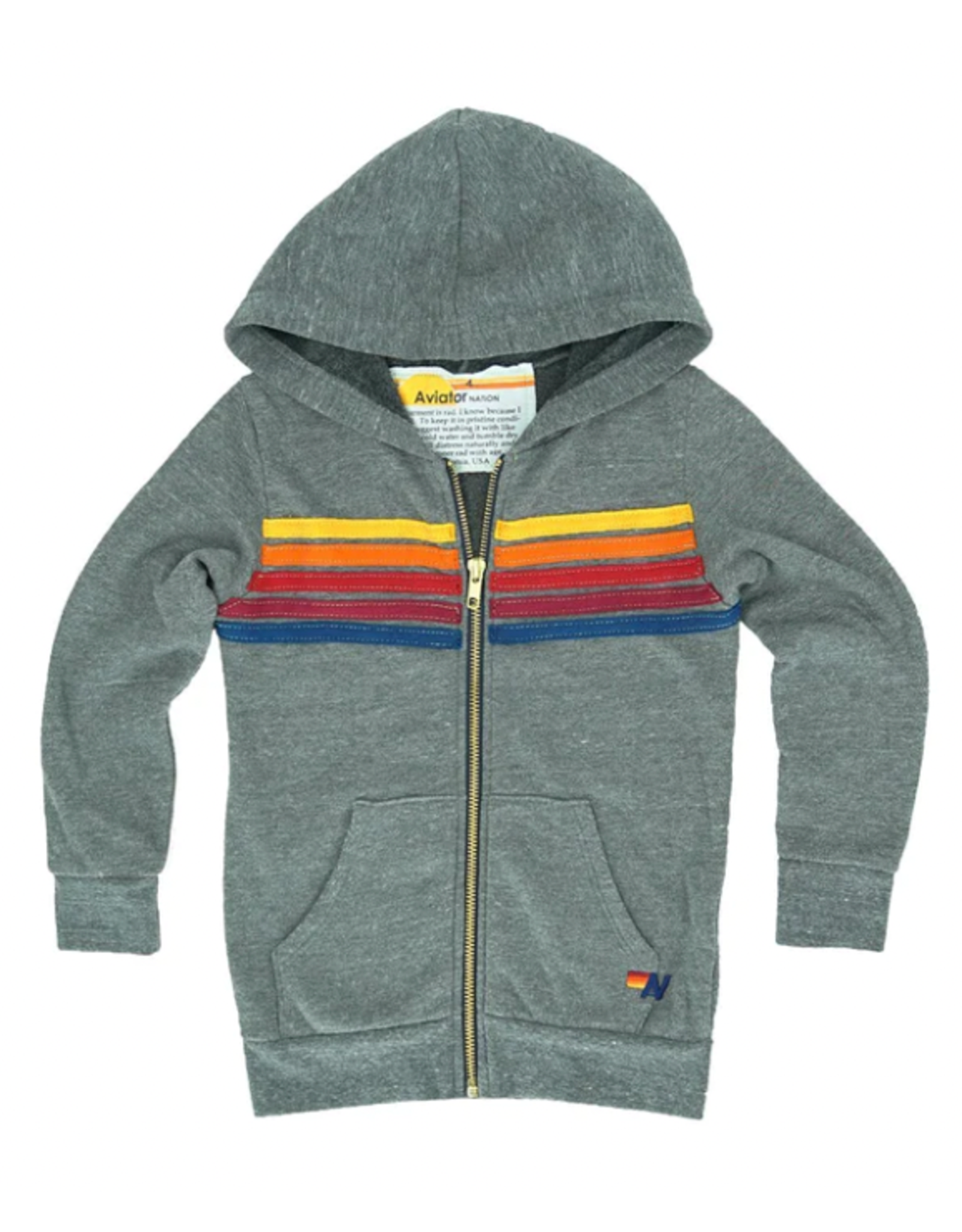 Aviator Nation AV Kids 5 Stripe Zip Hoodie