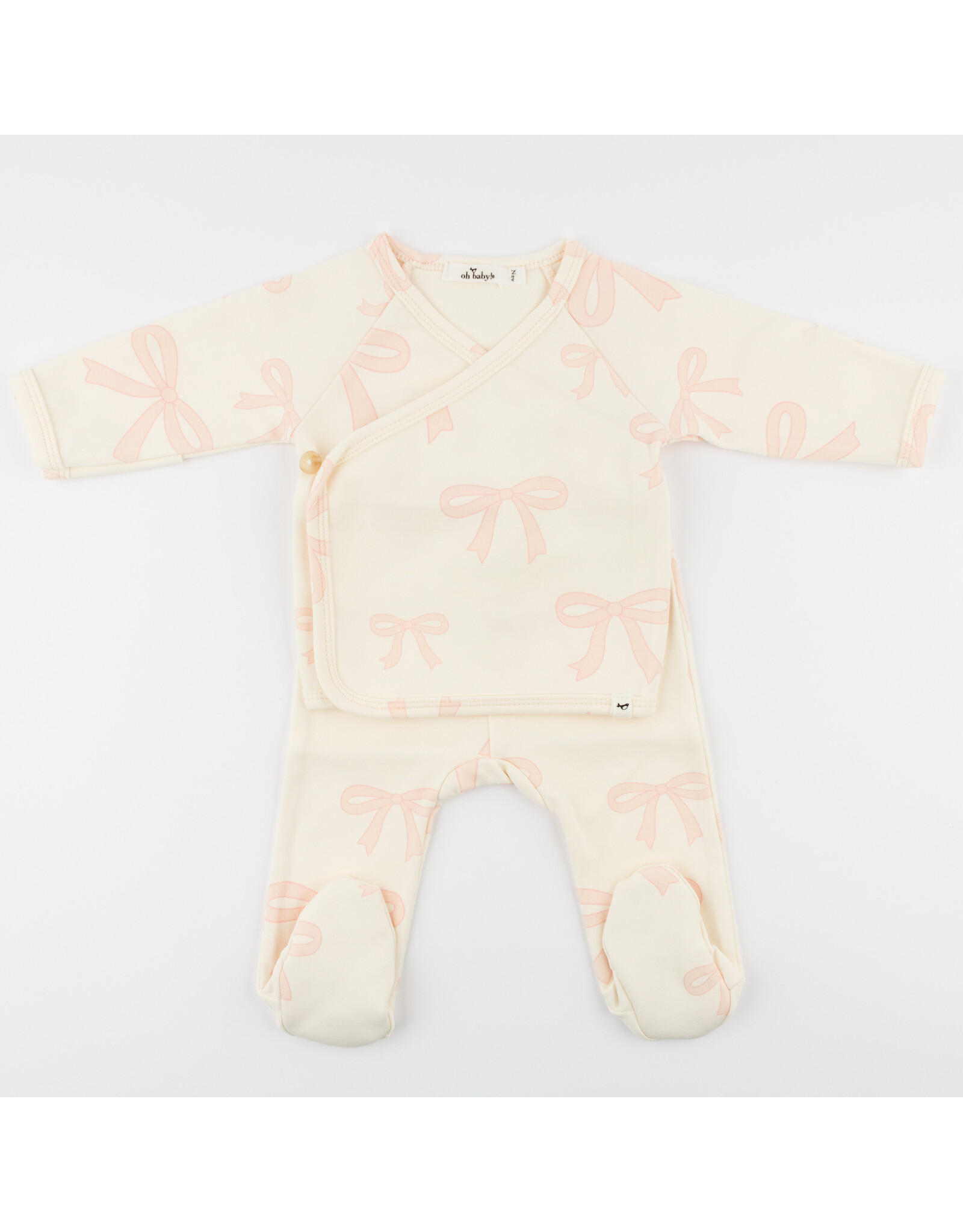 OB Pink Bows Kimono Set
