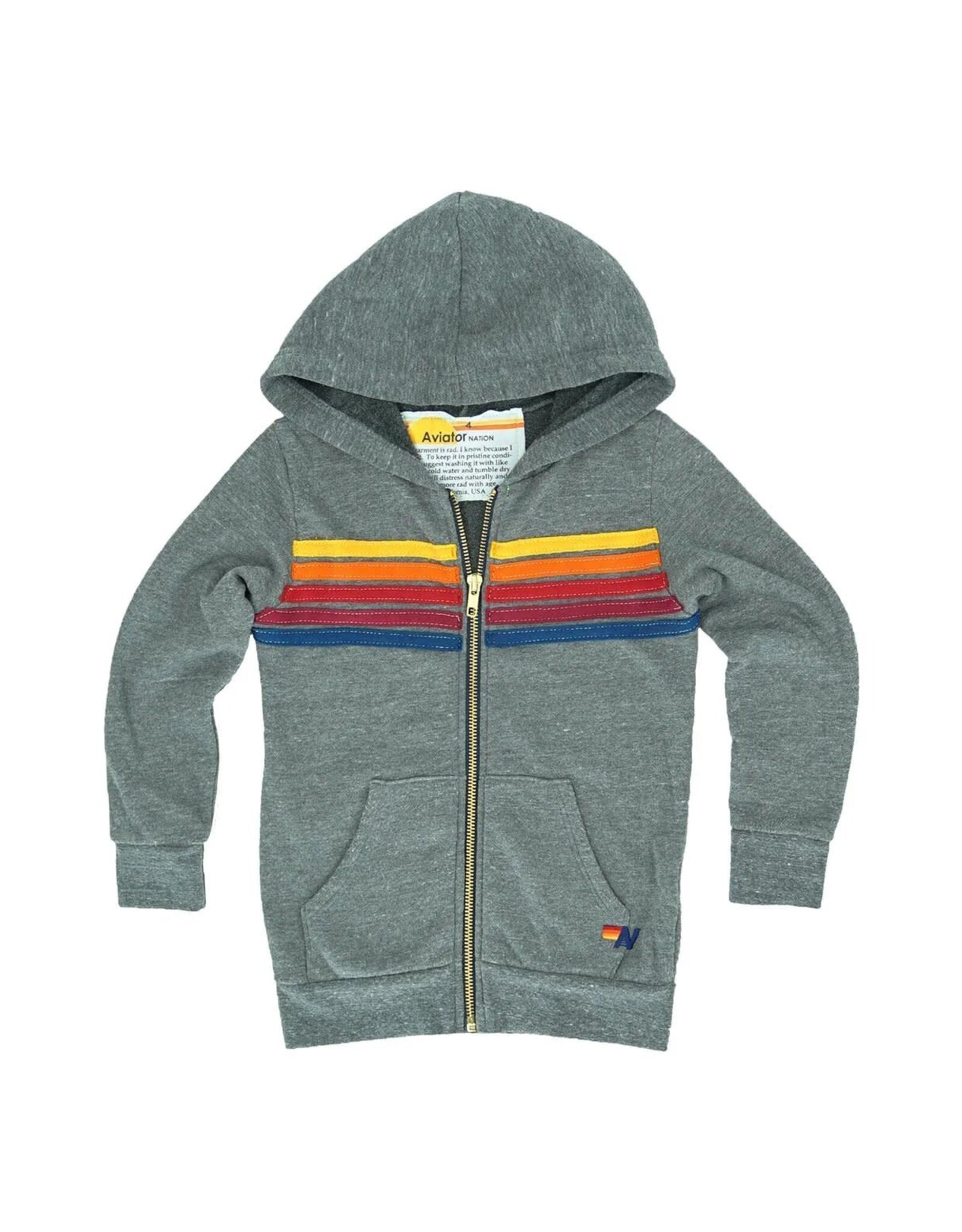 Aviator Nation AV Kids 5 Stripe Zip Hoodie
