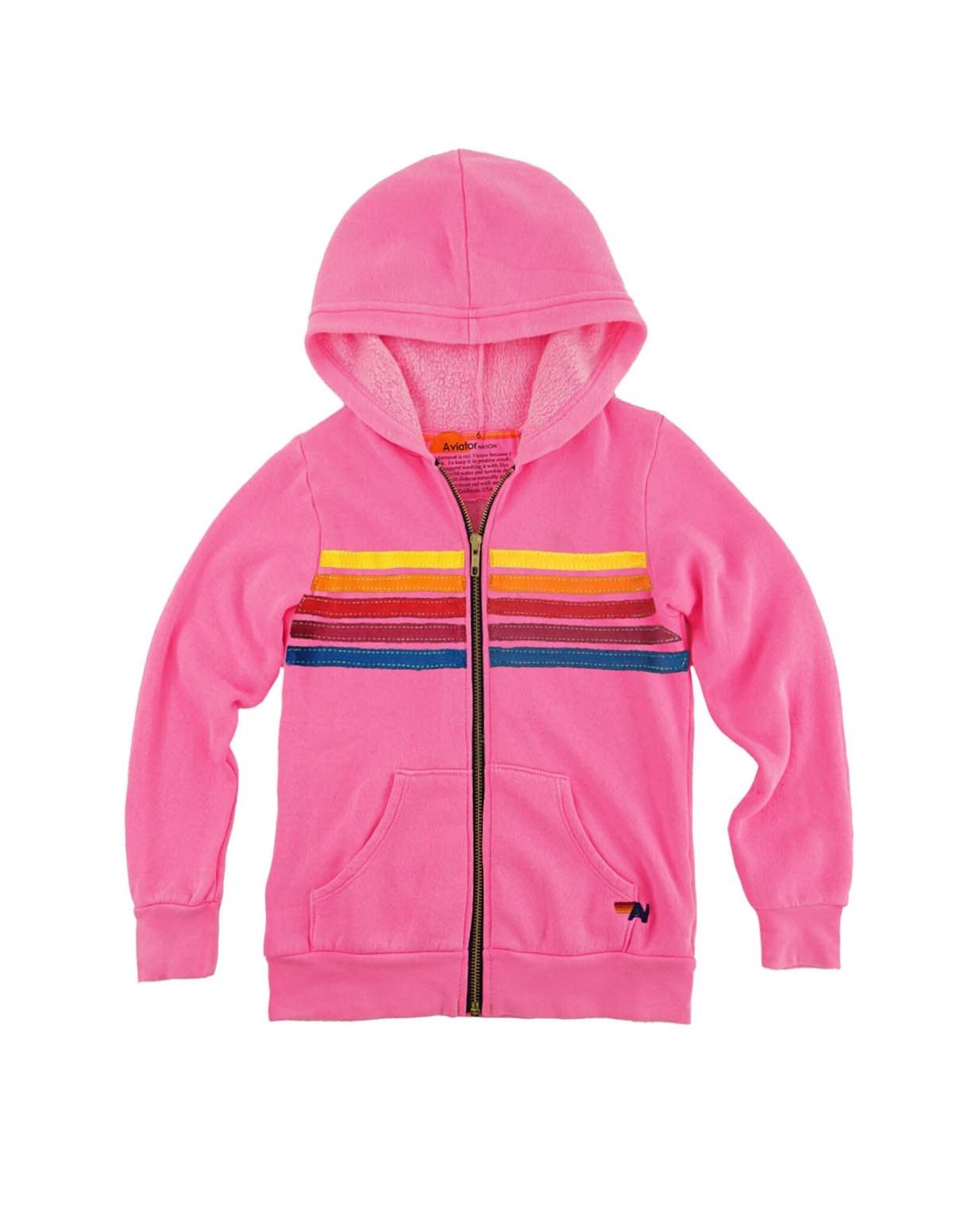 Aviator Nation AV Kids 5 Stripe Zip Hoodie