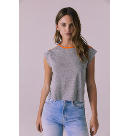 Chaser CHSR Crop Cap Sleeve Tee