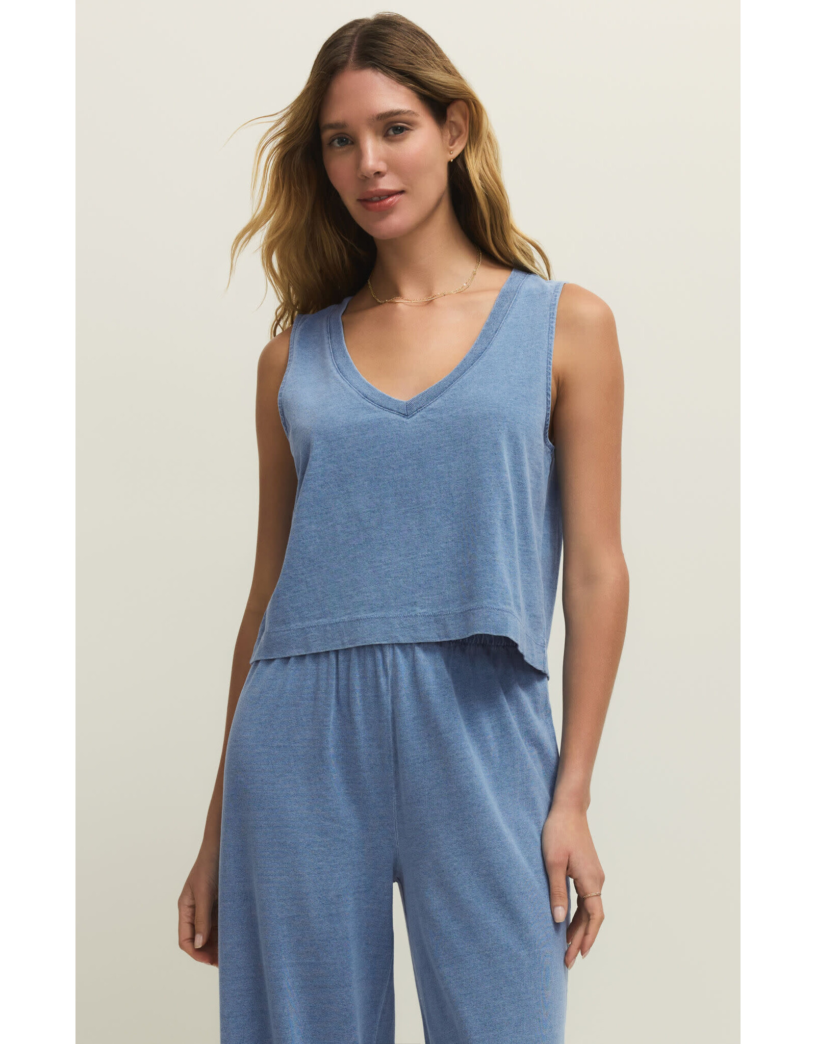 Z supply ZS Sloane Vneck Denim Tank