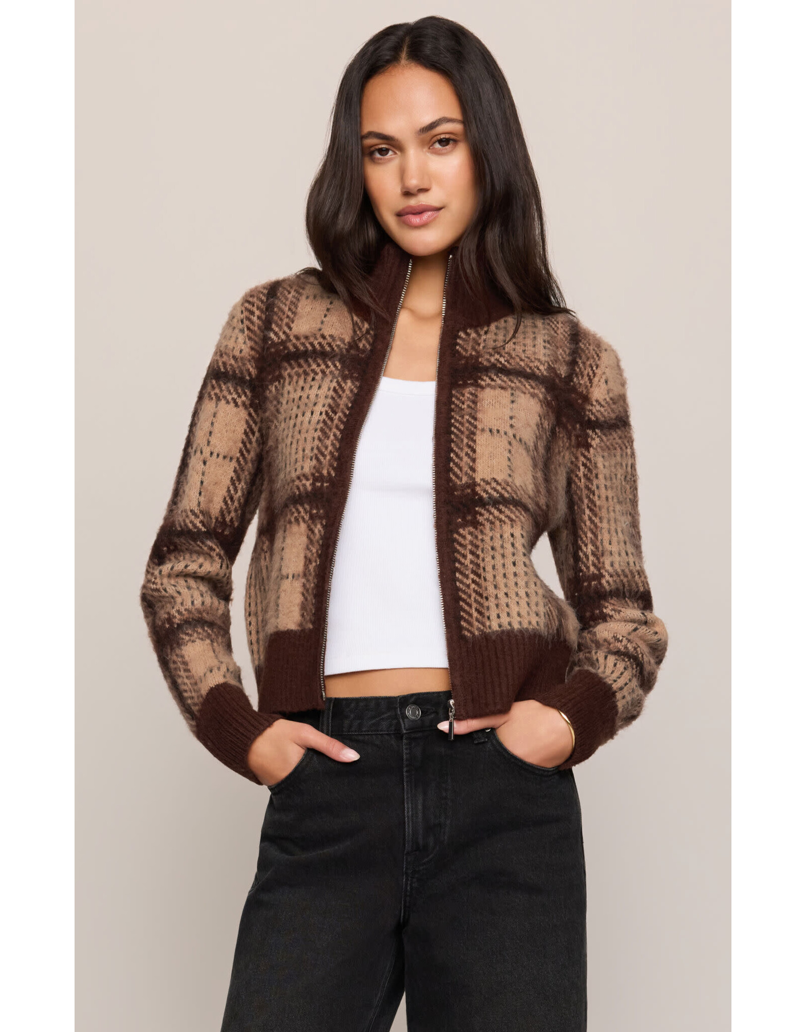 Z supply ZS Frostline Plaid Cardigan