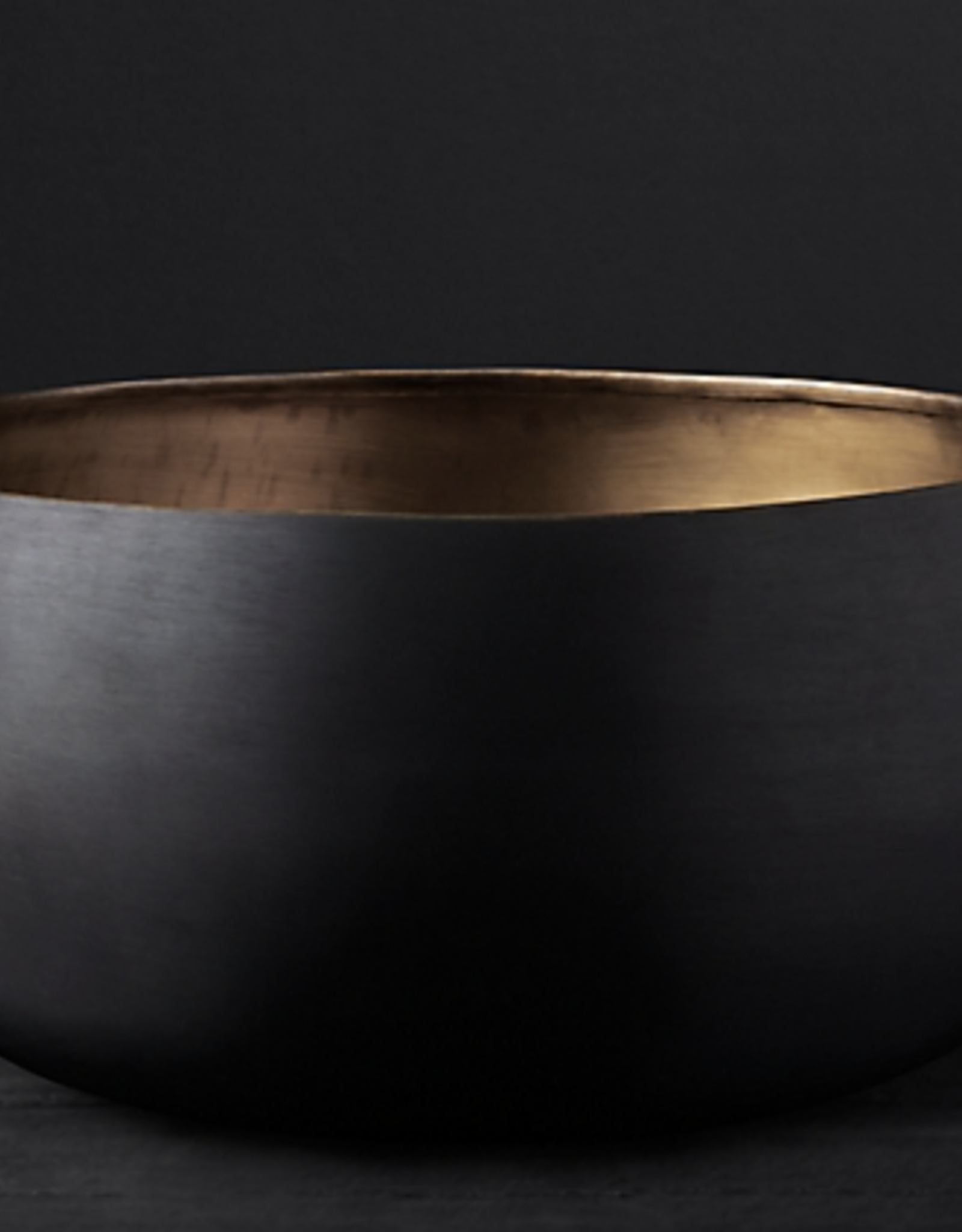 Matte Black & Brass Vessel