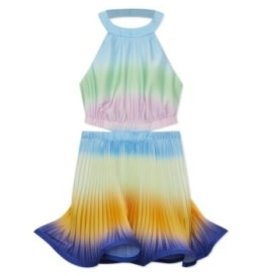 SIMKHAI BRAELYNN OMBRE PLISSE CUT OUT MINI DRESS
