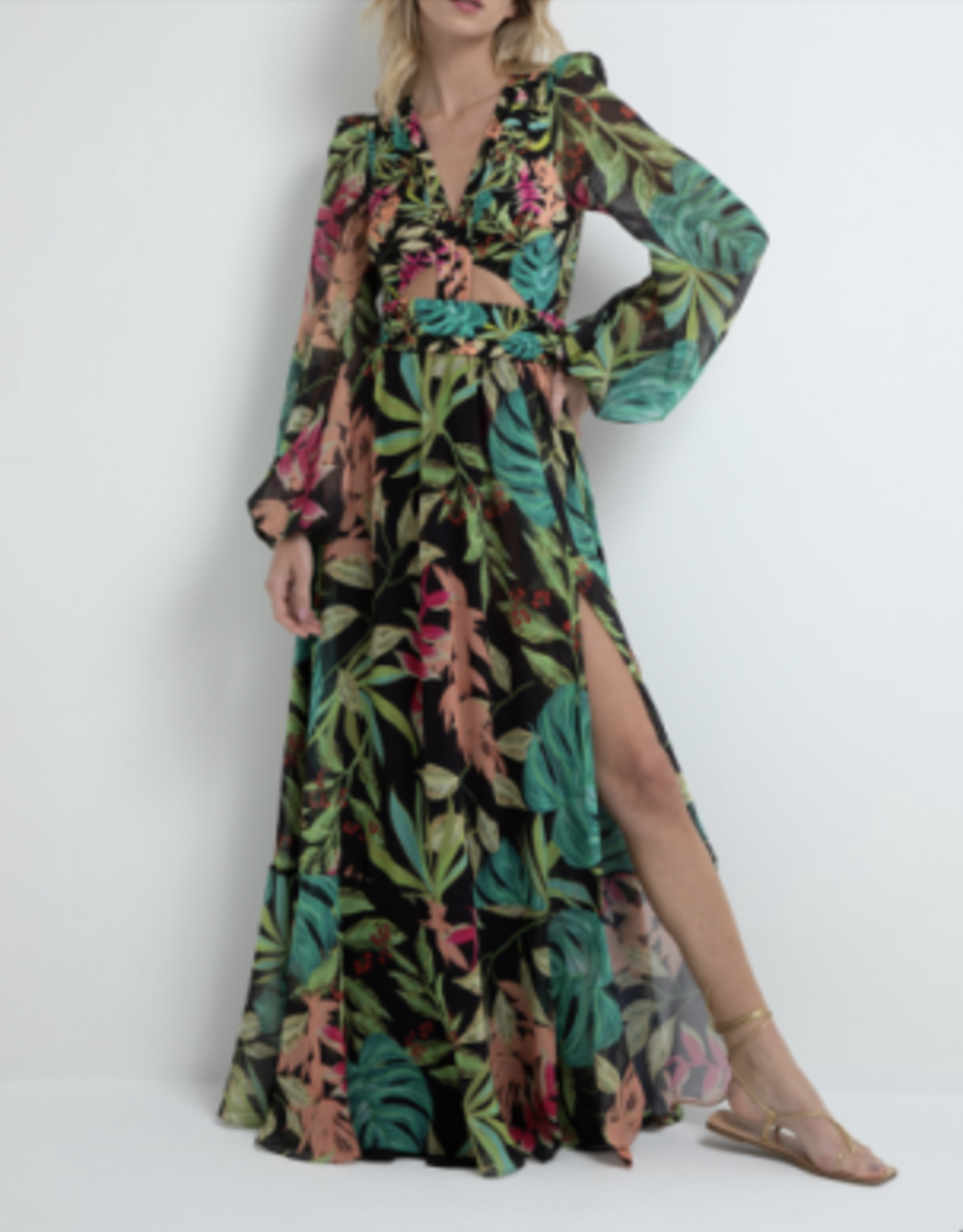 PatBo TROPICALIA CUTOUT MAXI DRESS