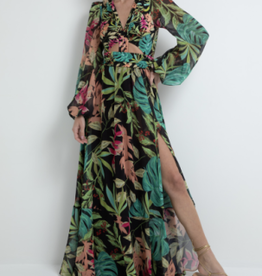 PatBo TROPICALIA CUTOUT MAXI DRESS