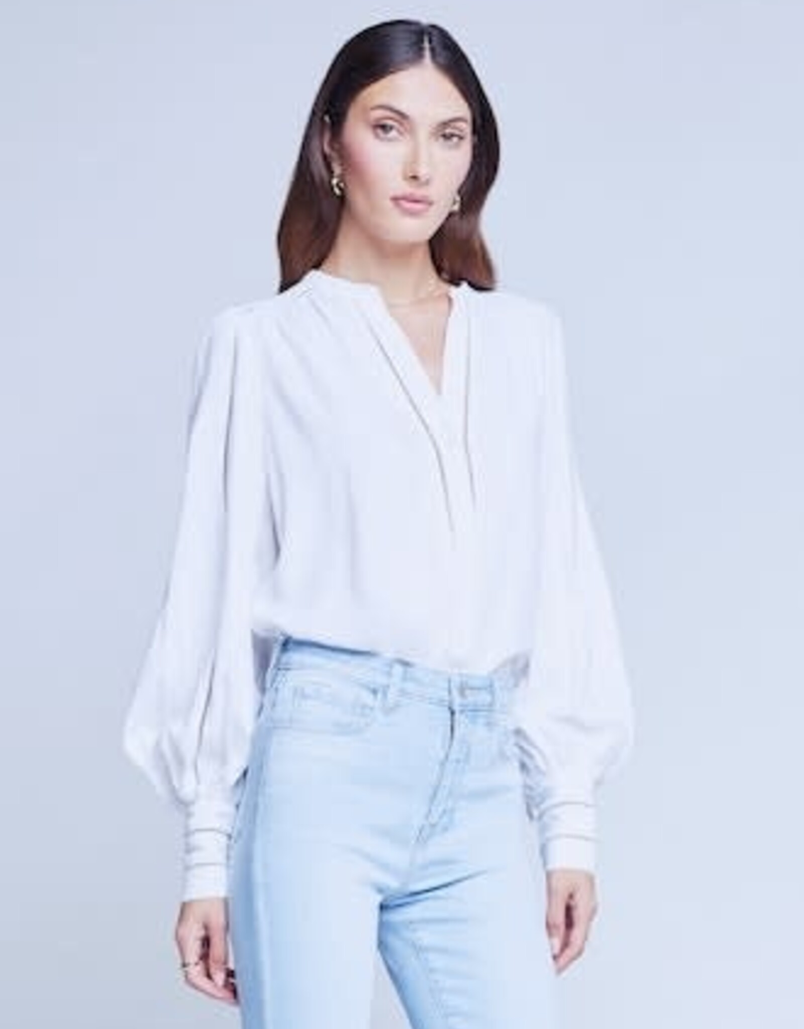 L'AGENCE KIERA LADDER TRIM BLOUSE