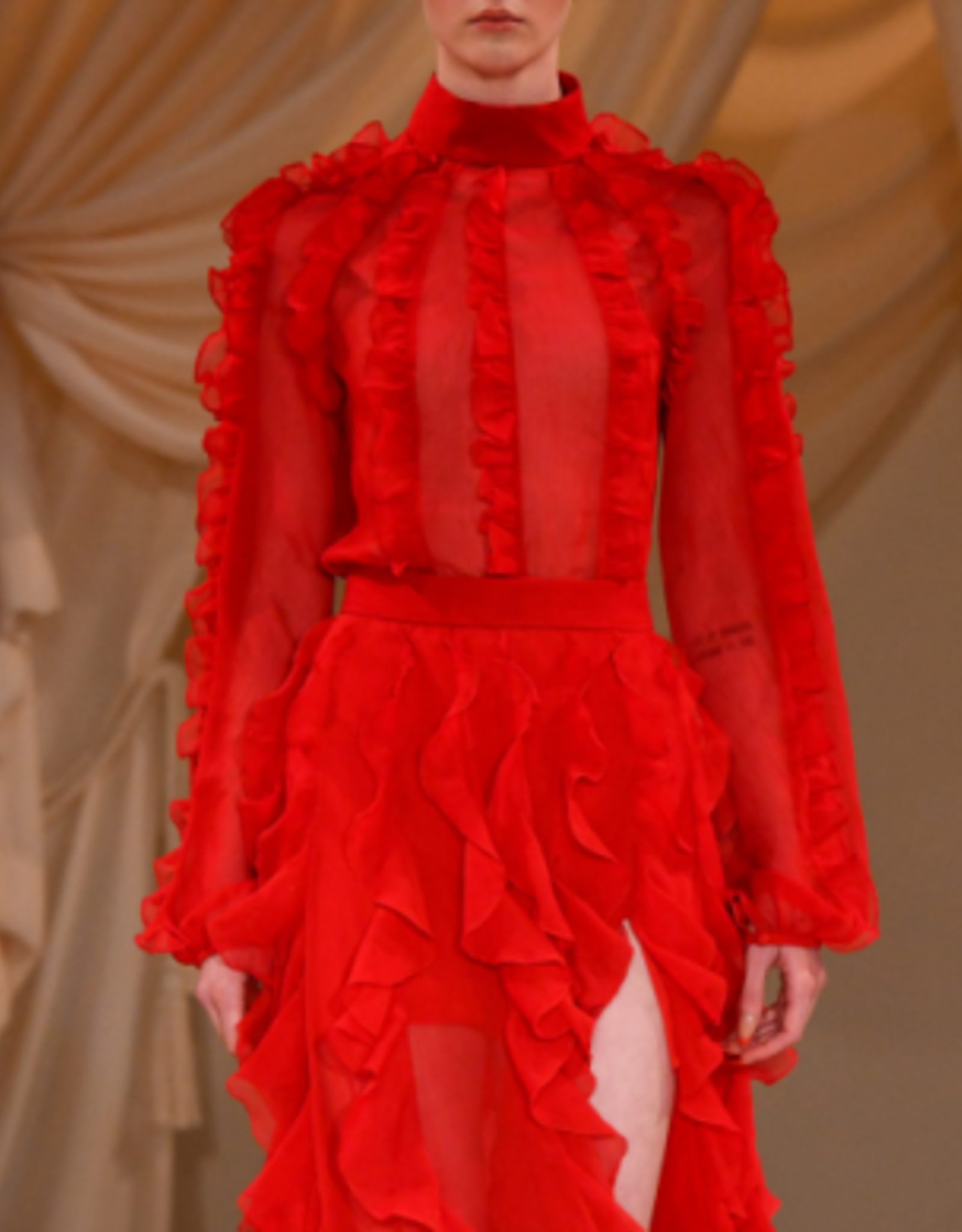 PatBo Ruffle High Neck Blouse