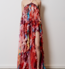 PatBo Watercolor Beaded Maxi Dress