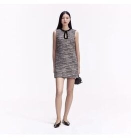 Self Portrait BLACK BOUCLE EMBELLISHED MINI DRESS