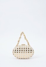 SIMKHAI SOL MACRAME LEATHER CLUTCH