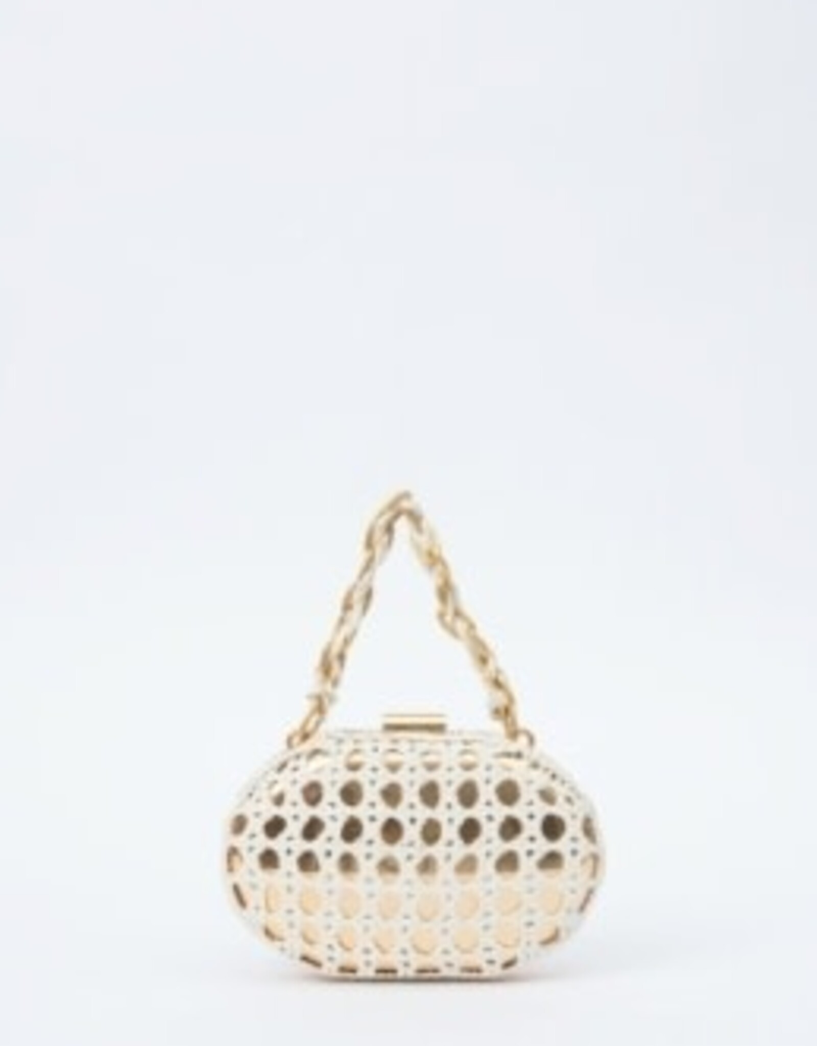 SIMKHAI SOL MACRAME LEATHER CLUTCH