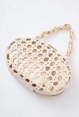 SIMKHAI SOL MACRAME LEATHER CLUTCH