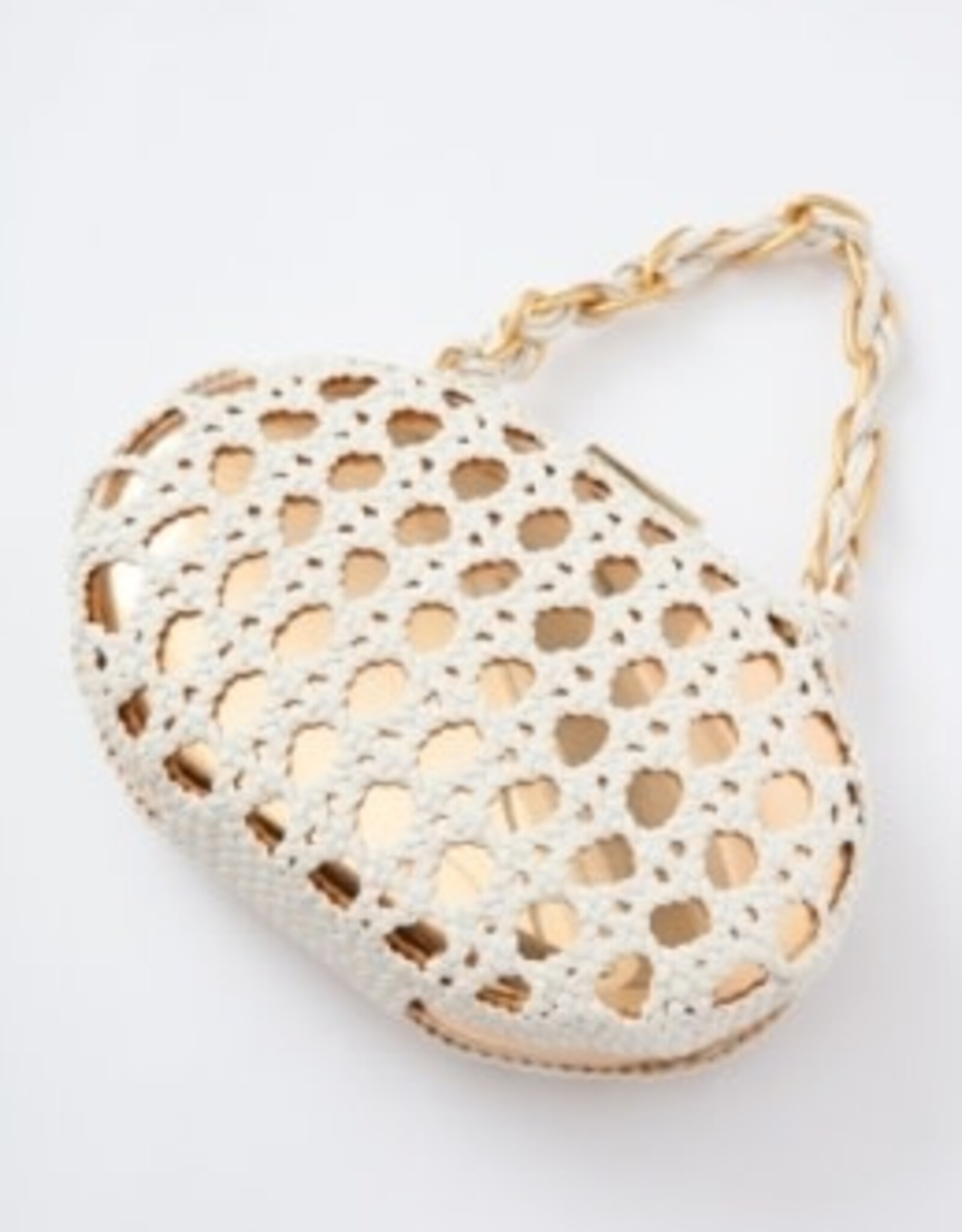 SIMKHAI SOL MACRAME LEATHER CLUTCH