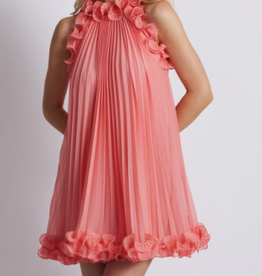 PatBo Pleated High Neck Mini Dress
