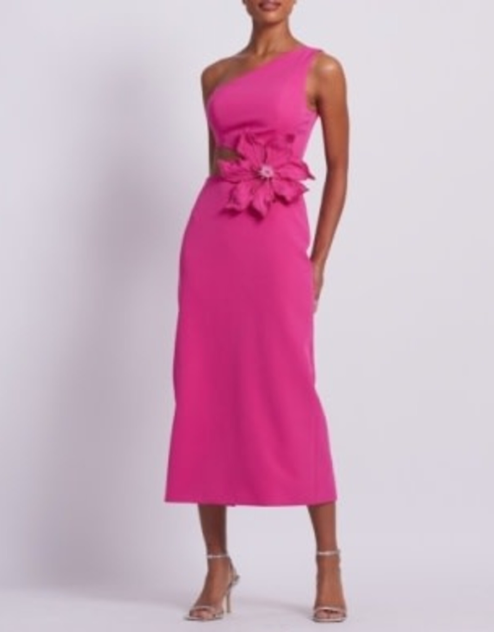 PatBo Flower Applique Midi Dress