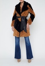 L'AGENCE ZOYA BELTED FAUX FUR COAT