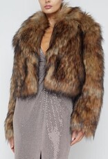 L'AGENCE AURA CROP FAUX FUR COAT
