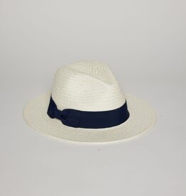 Hat Attack Sandy Fedora Bleach (White/Navy)