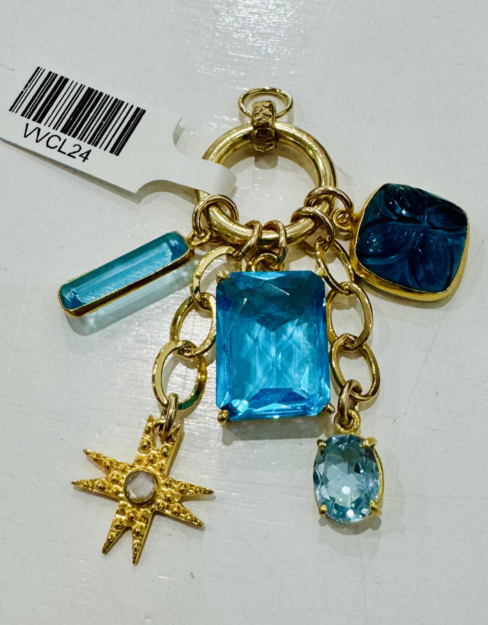 Sennod Jewelry Design VVCL24 - Cluster - blue topaz/ blue quartz