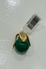 Sennod Jewelry Design VV724-MA - Leaf cap/stone ball vignette / malachite