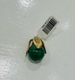 Sennod Jewelry Design VV724-MA - Leaf cap/stone ball vignette / malachite