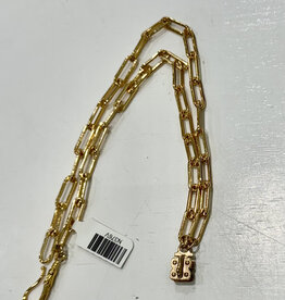 Sennod Jewelry Design N376V - Paperclip vignette chain- gold/ 18"
