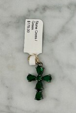 Sennod Jewelry Design VVR2800G - Stone Cross / Green