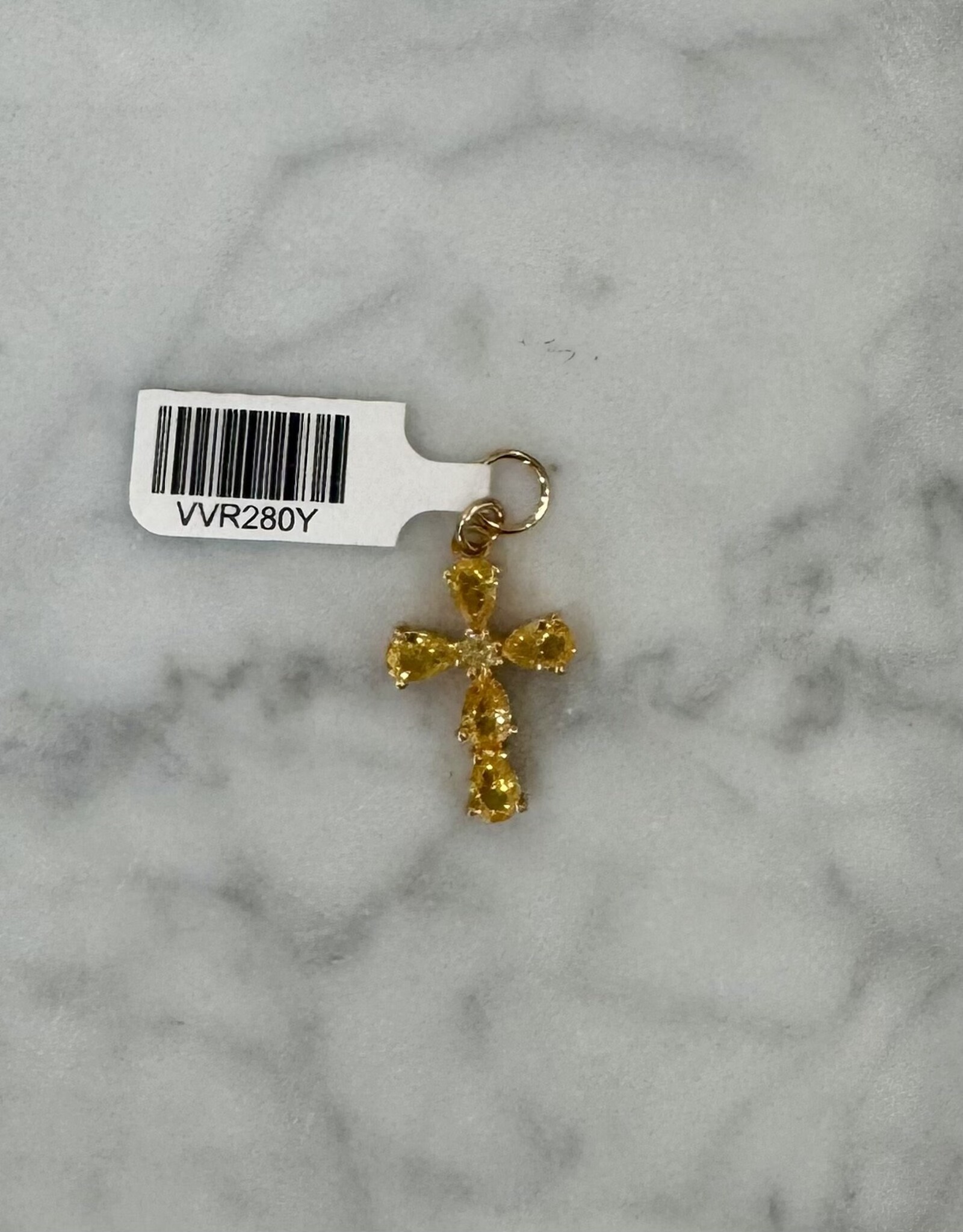 Sennod Jewelry Design VVR280Y - Stone Cross / Yellow
