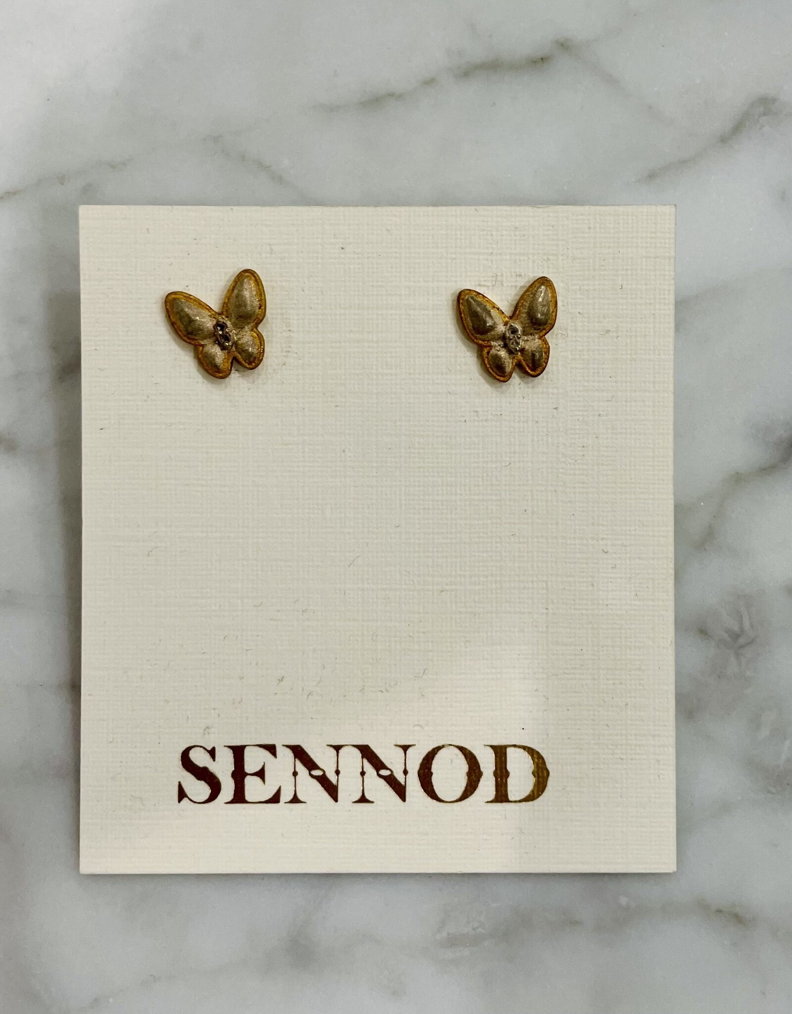 Sennod Jewelry Design E1390GS-FLUTTER- GOLD/SILVER