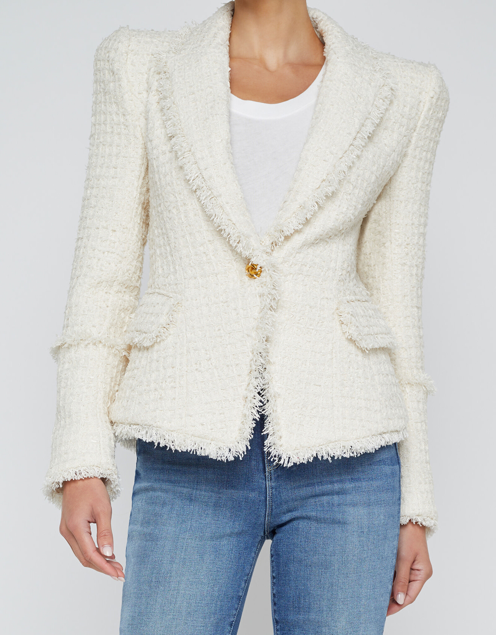 L'AGENCE KAISLEY BLAZER W FRAY