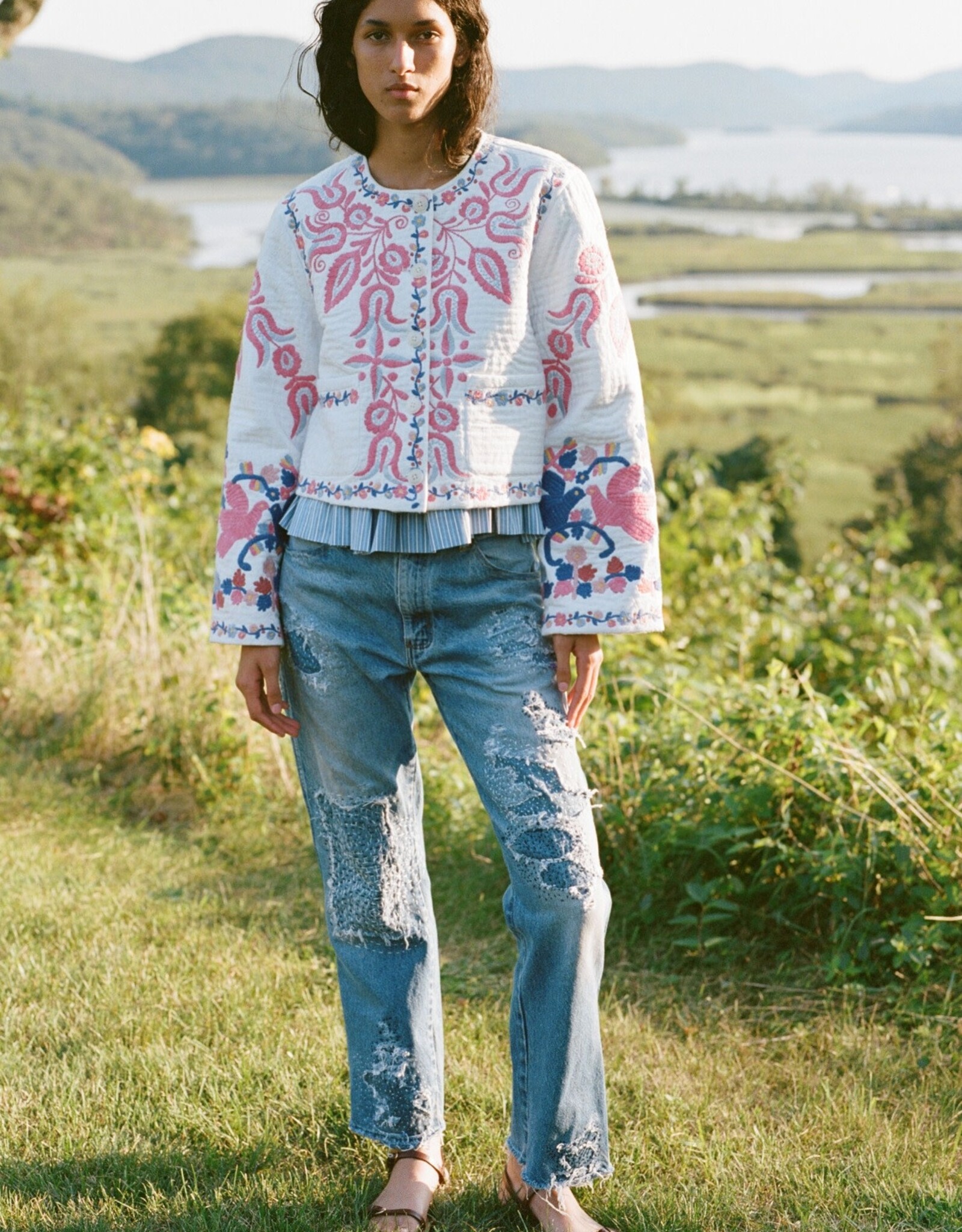 Sea EEVI EMBROIDERED TWILL JACKET