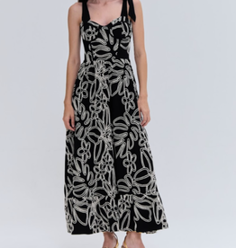 PatBo ASAS LINEN LACE MIDI DRESS