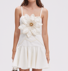 PatBo TROPIC LINEN FLOWER MINI DRESS