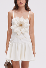 PatBo TROPIC LINEN FLOWER MINI DRESS