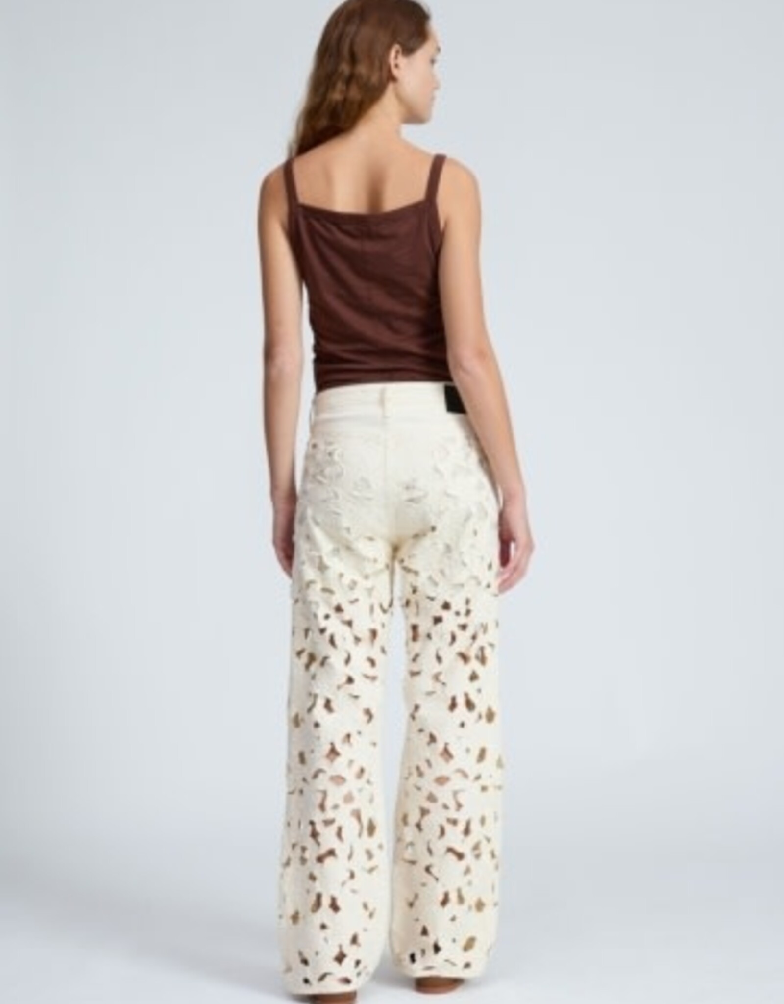 rag & bone logan mid-rise wide leg floral cutout