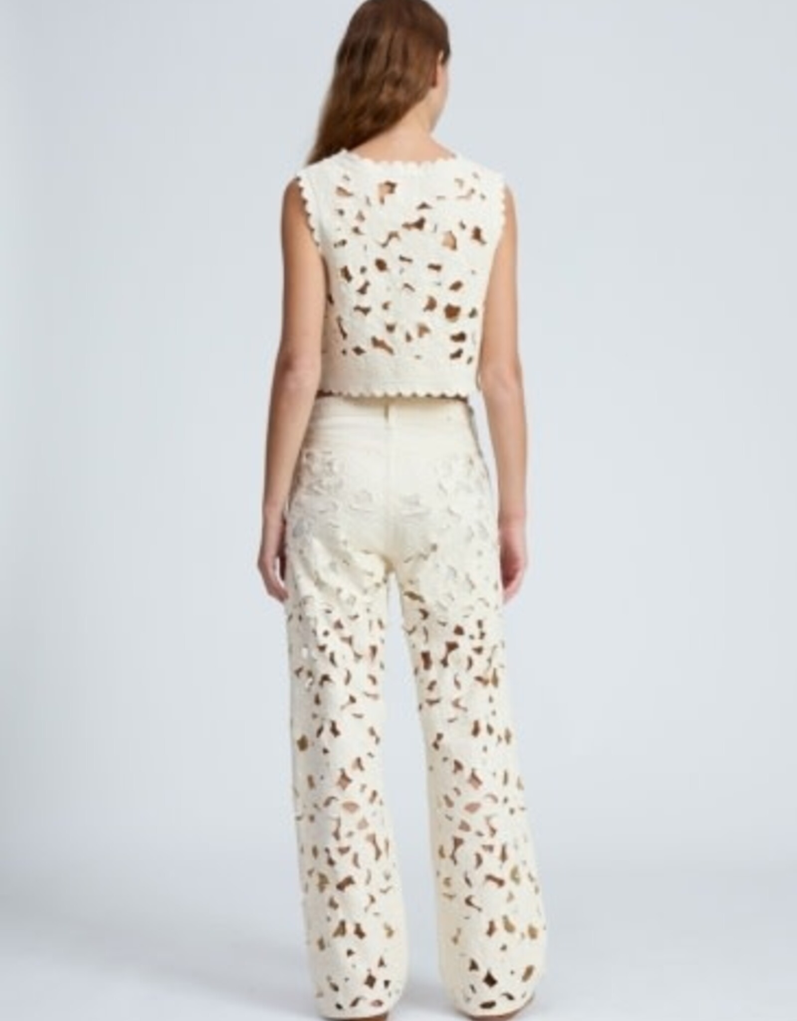 rag & bone logan mid-rise wide leg floral cutout