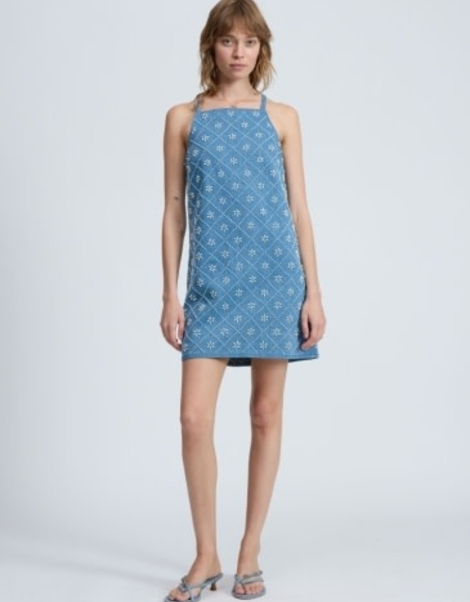 rag & bone gentry embellished denim dress