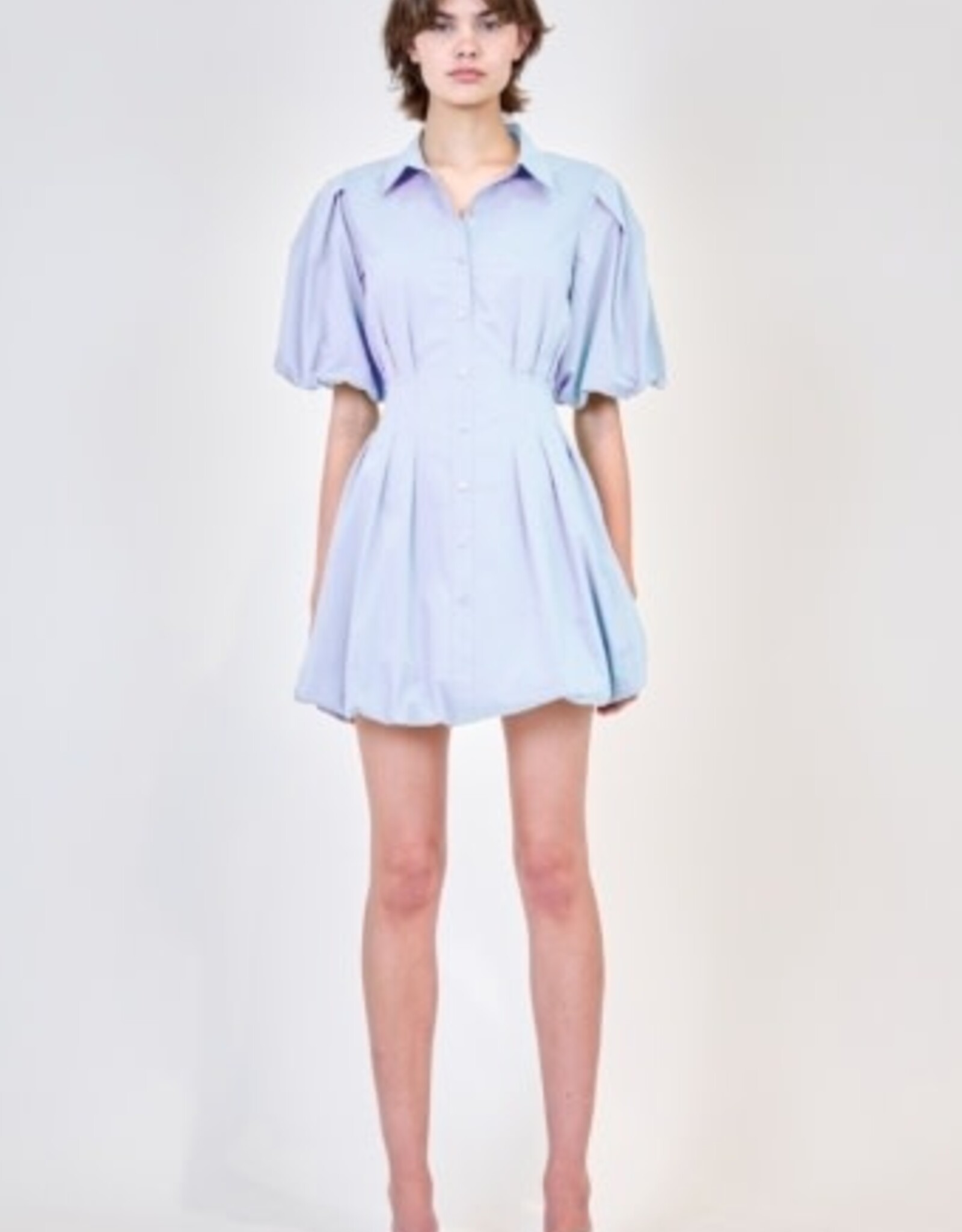SIMKHAI CLEO BALLOON PINTUCK MINI DRESS