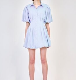 SIMKHAI CLEO BALLOON PINTUCK MINI DRESS