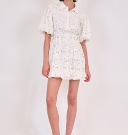SIMKHAI CLEO BALLOON PINTUCK MINI DRESS