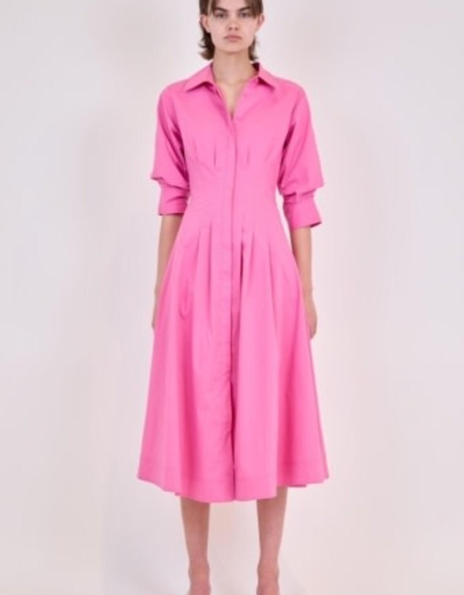 SIMKHAI JAZZ PINTUCK MIDI DRESS